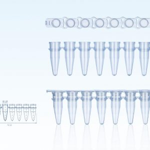 8-Strip tubes for PCR 0.2ml transparent with cap